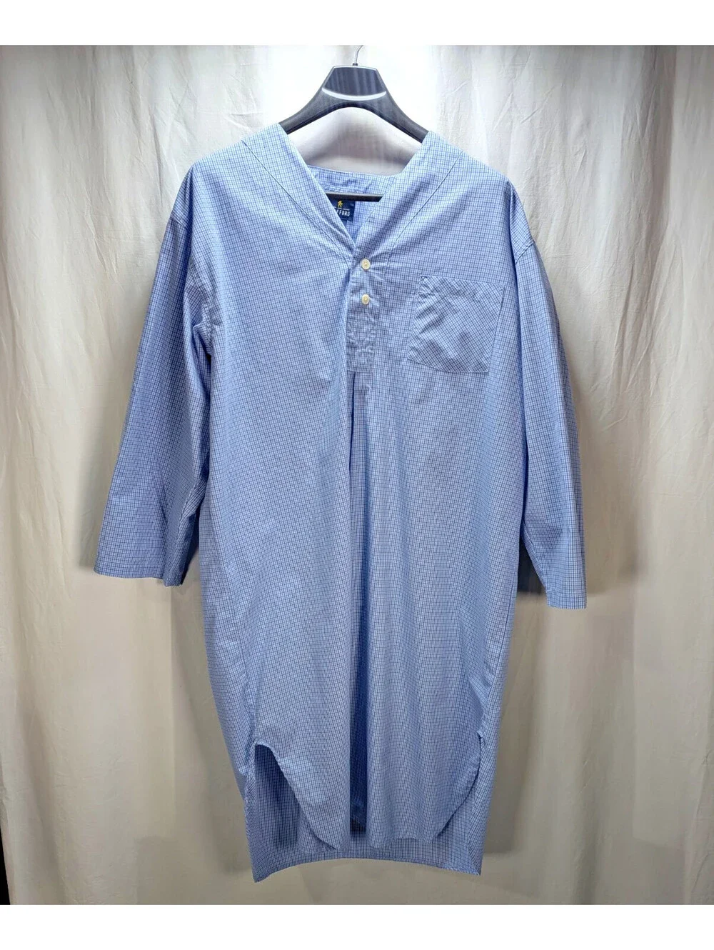 Stafford Sleepwear XXL Regular Fit Sleepshirt Blue Check Pajamas PJ's Comfy